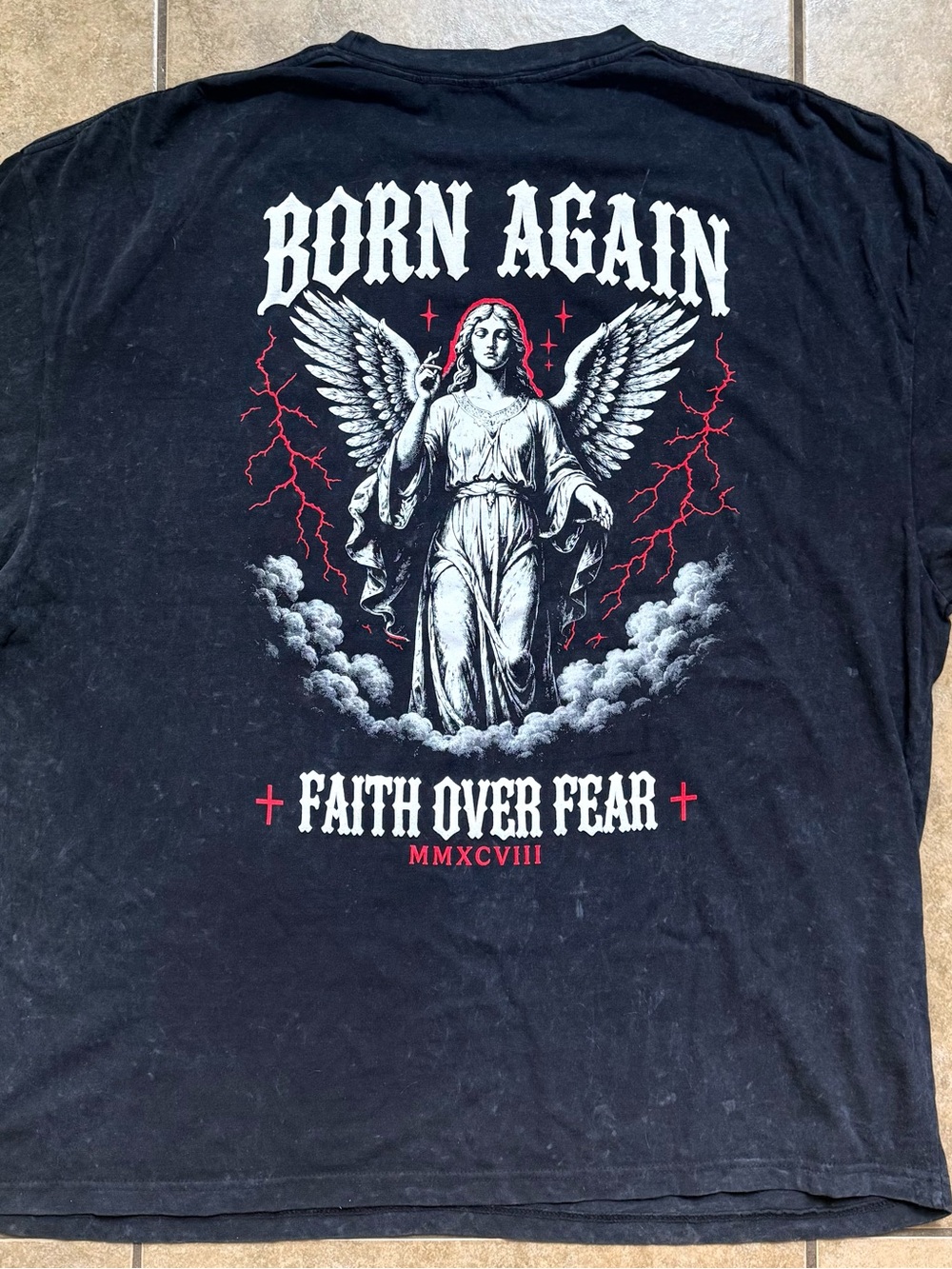 Born Again Shirt Men’s Size 3X Twisted Label Black Faith Over Fear FAST SHIPPING